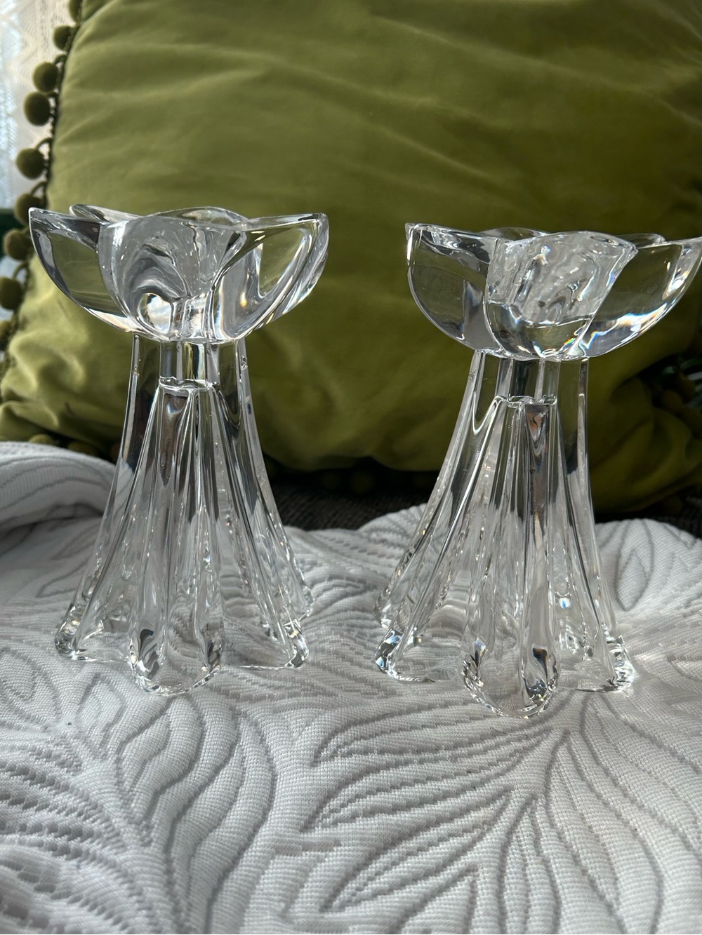 Mikasa Crystal Glass Candle Holders - Clear - Home Accents